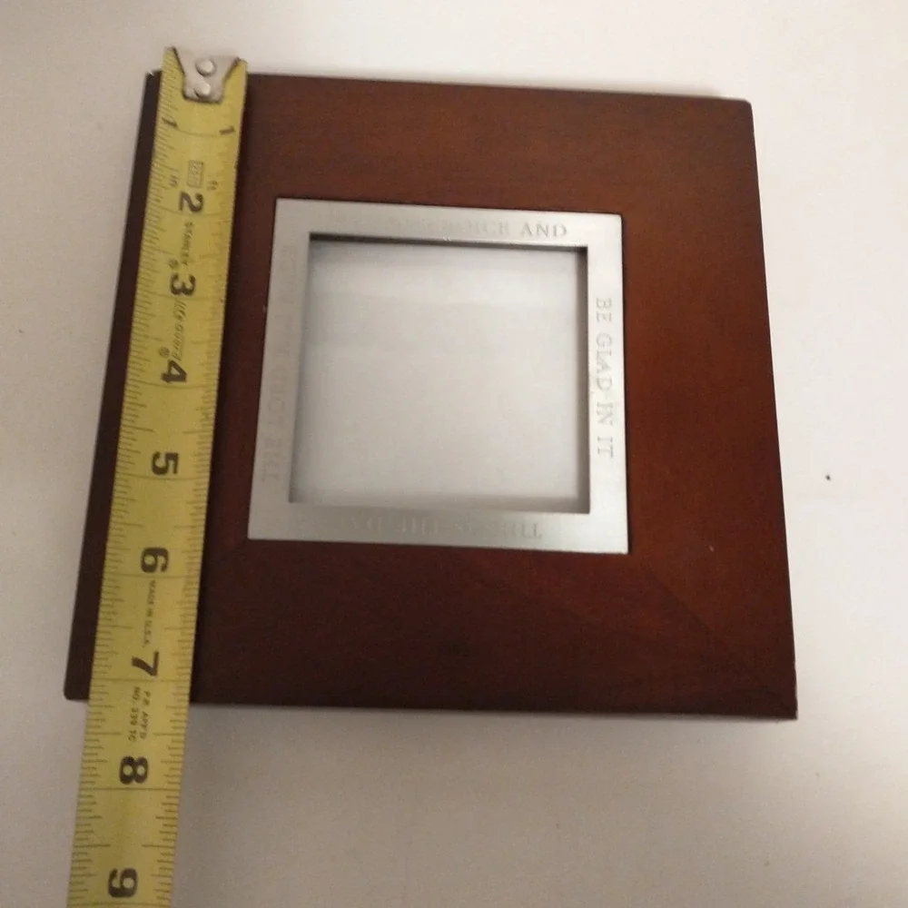 Vintage Zondervan Psalm 118:24 Religious Wood Picture Frame Silver Inset 8x8